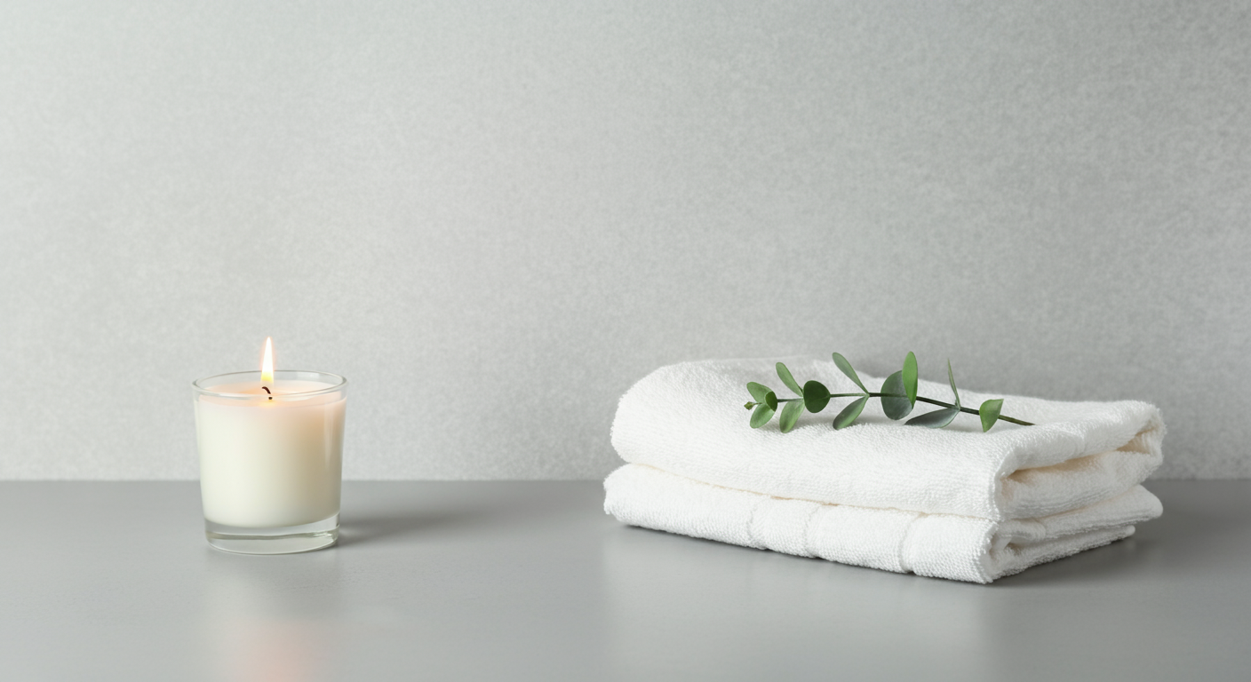 Bathroom background with towel